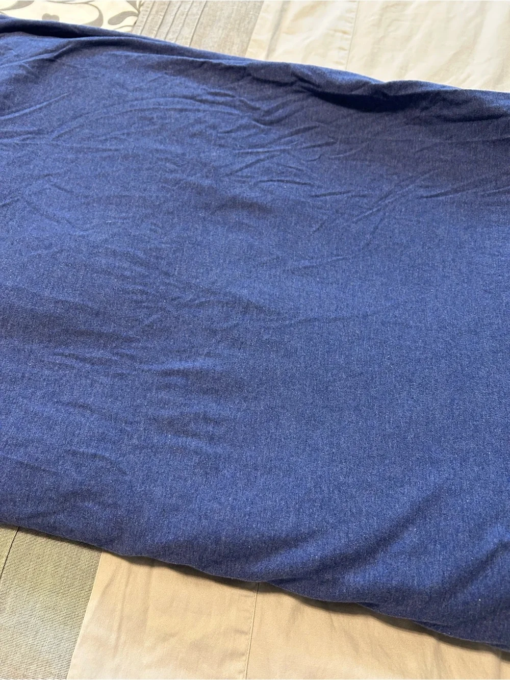 Blue Cotton Blend Twin XL Flat Sheet - Solid Indigo